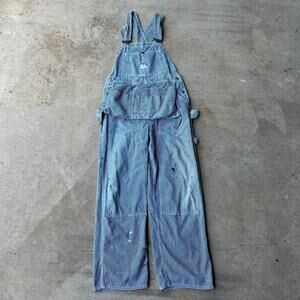 Vintage 50's Hercules Hickory Bib Overalls With Tool Pouch 36-38 Waist